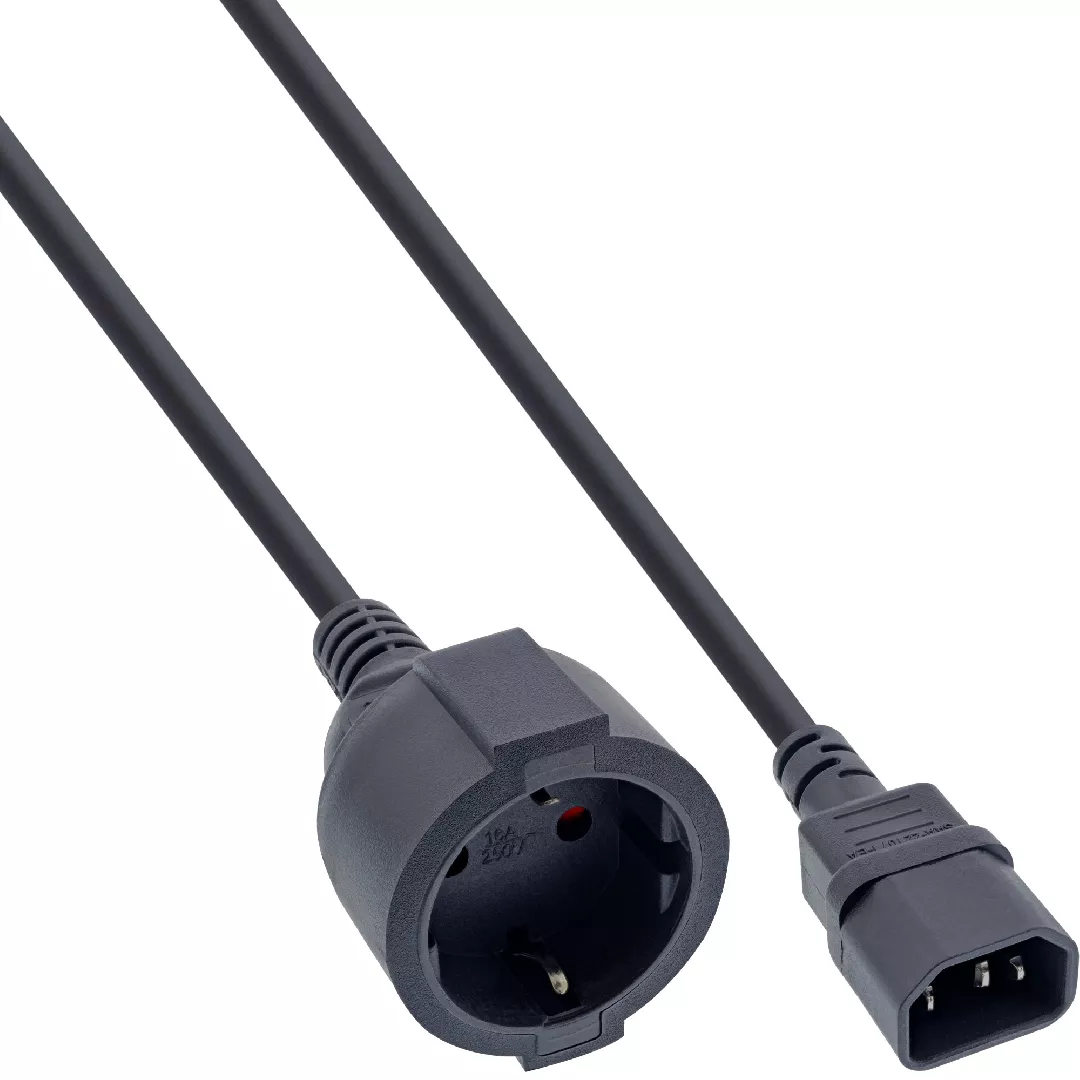 InLine Power cable C14 to Schutzkontakt
