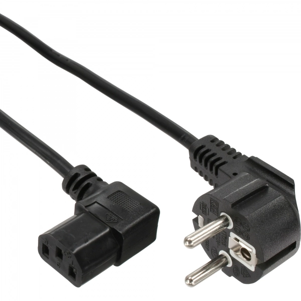 InLine power cable  CEE 7/7 angled