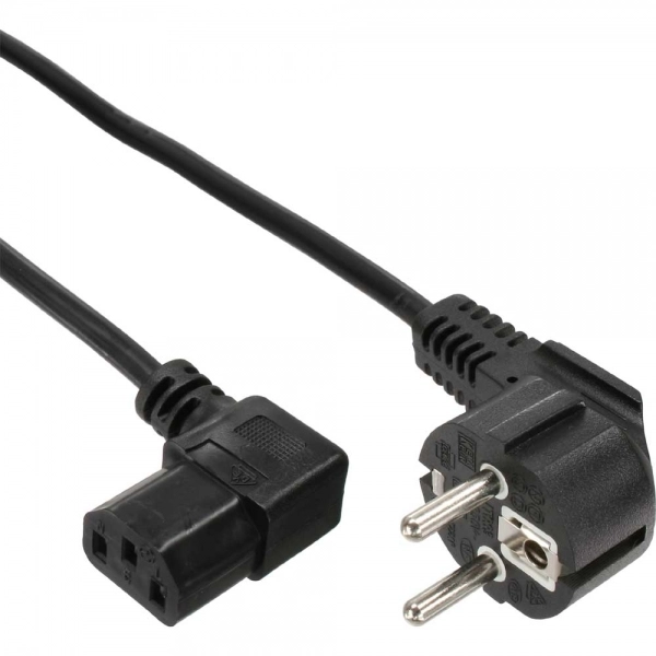 InLine power cable  CEE 7/7 angled