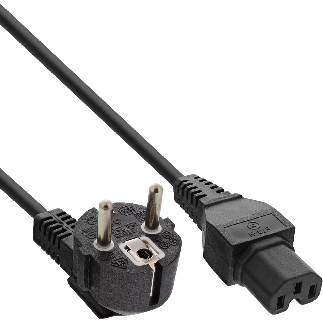 InLine Power cable  CEE7/7 angled to