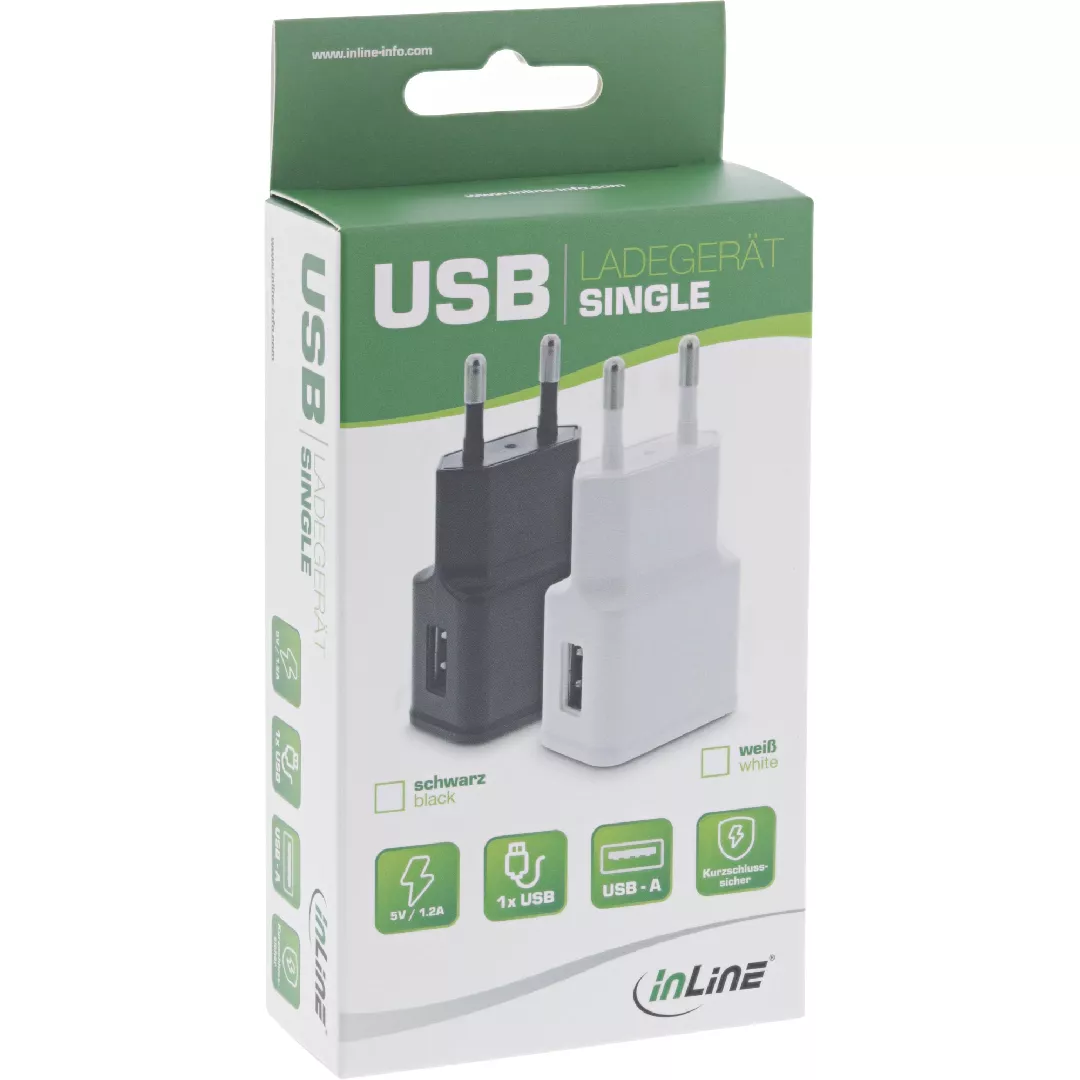 InLine USB Power Adapter Single  100-240V