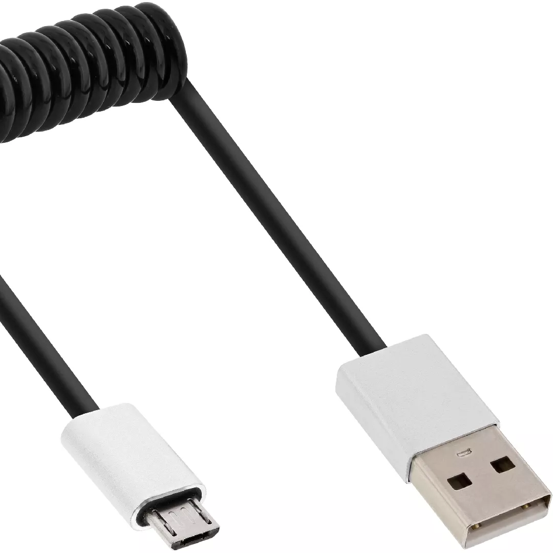 InLine Micro-USB 2.0 spiral cable