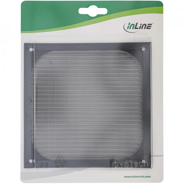 InLine Fan grid aluminum filter  black