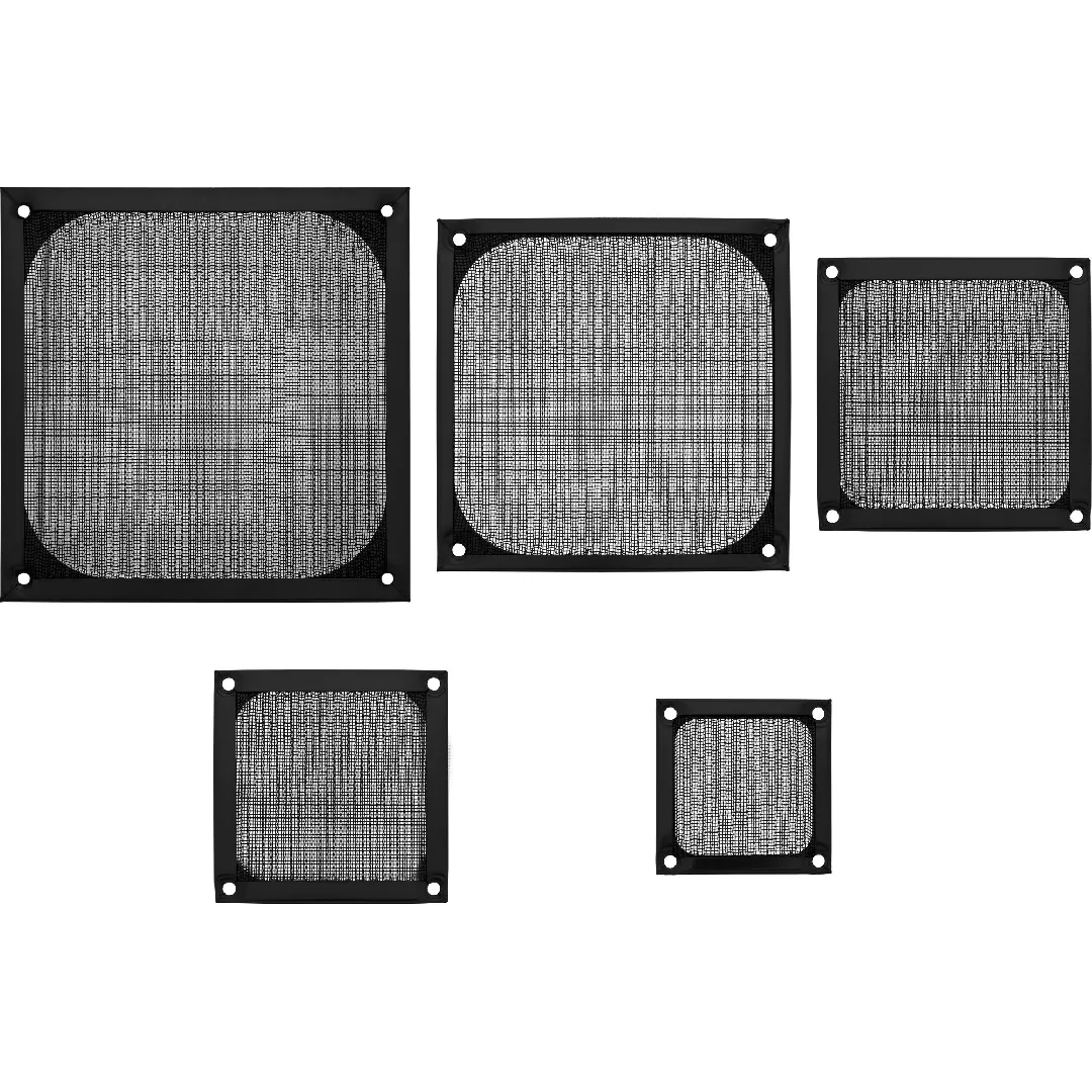 InLine Fan grid aluminum filter black