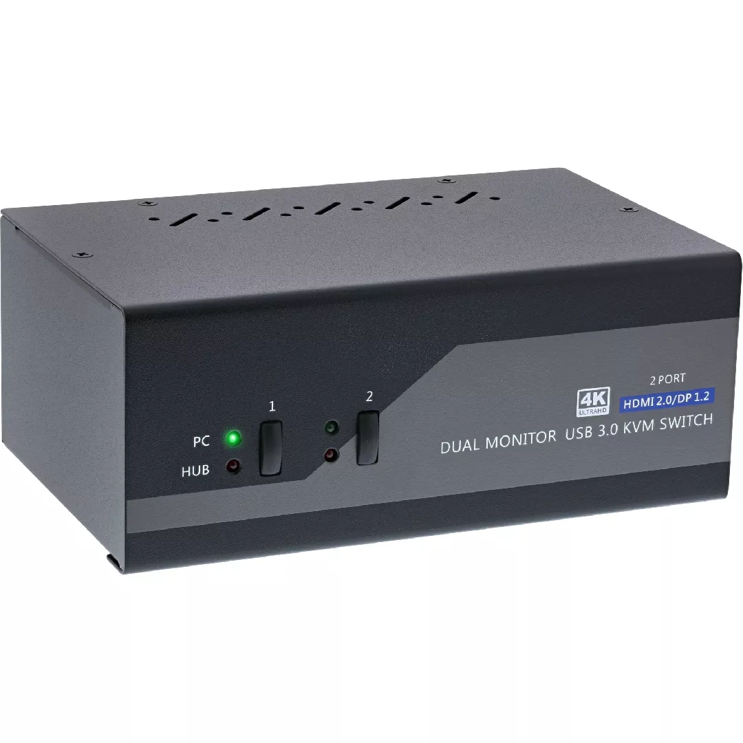 InLine KVM Desktop Switch 2-port Dual
