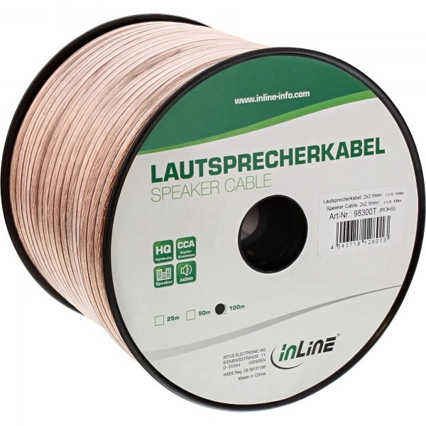 InLine Speaker Cable 2x 2.5mm²