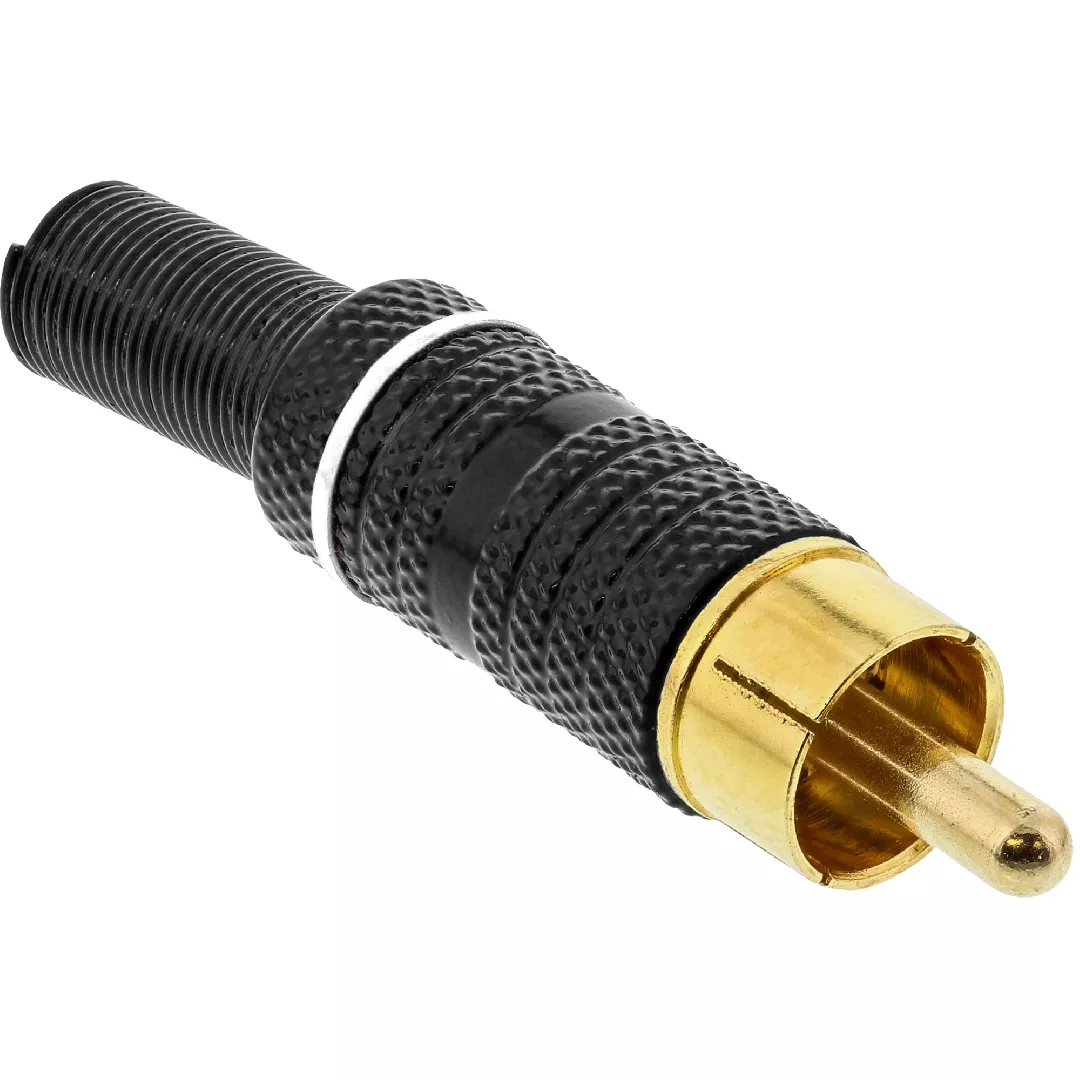InLine RCA male for soldering white