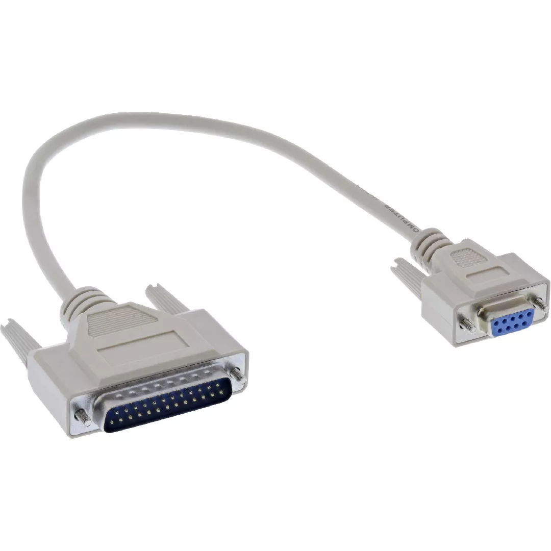 InLine Serial Cable  DB9F to DB25M