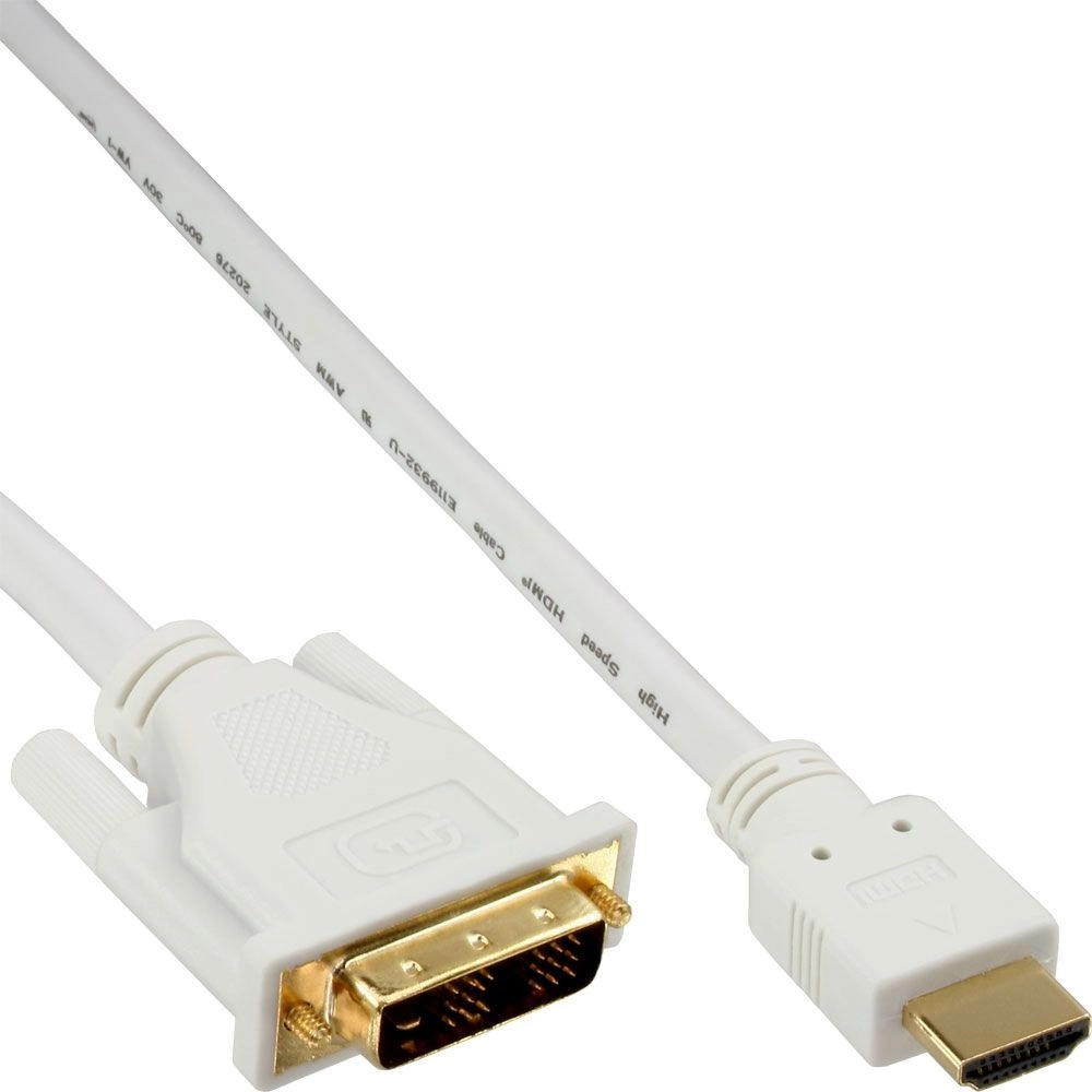 InLine HDMI-DVI cable - white /