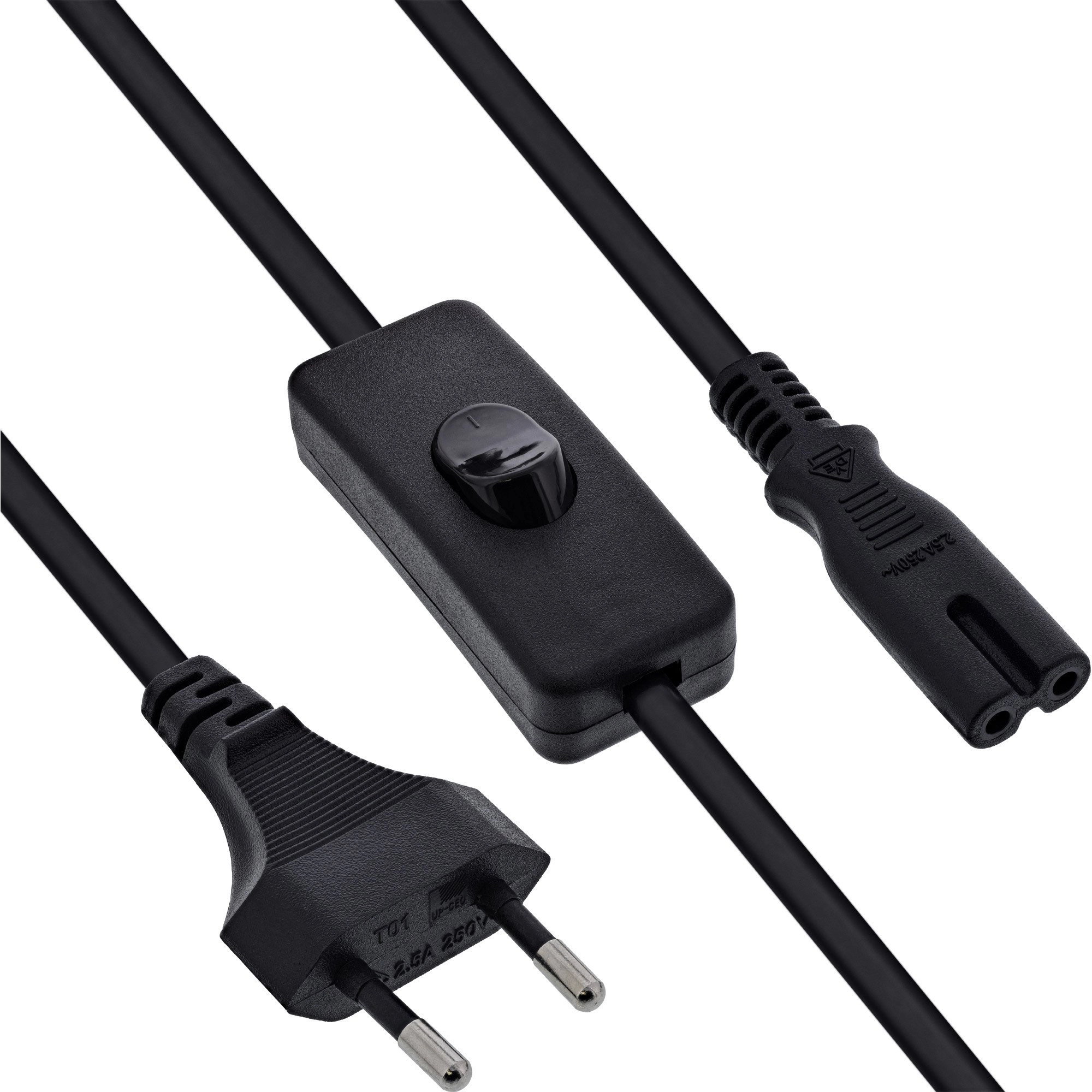 InLine Euro Netzkabel mit Schalter -