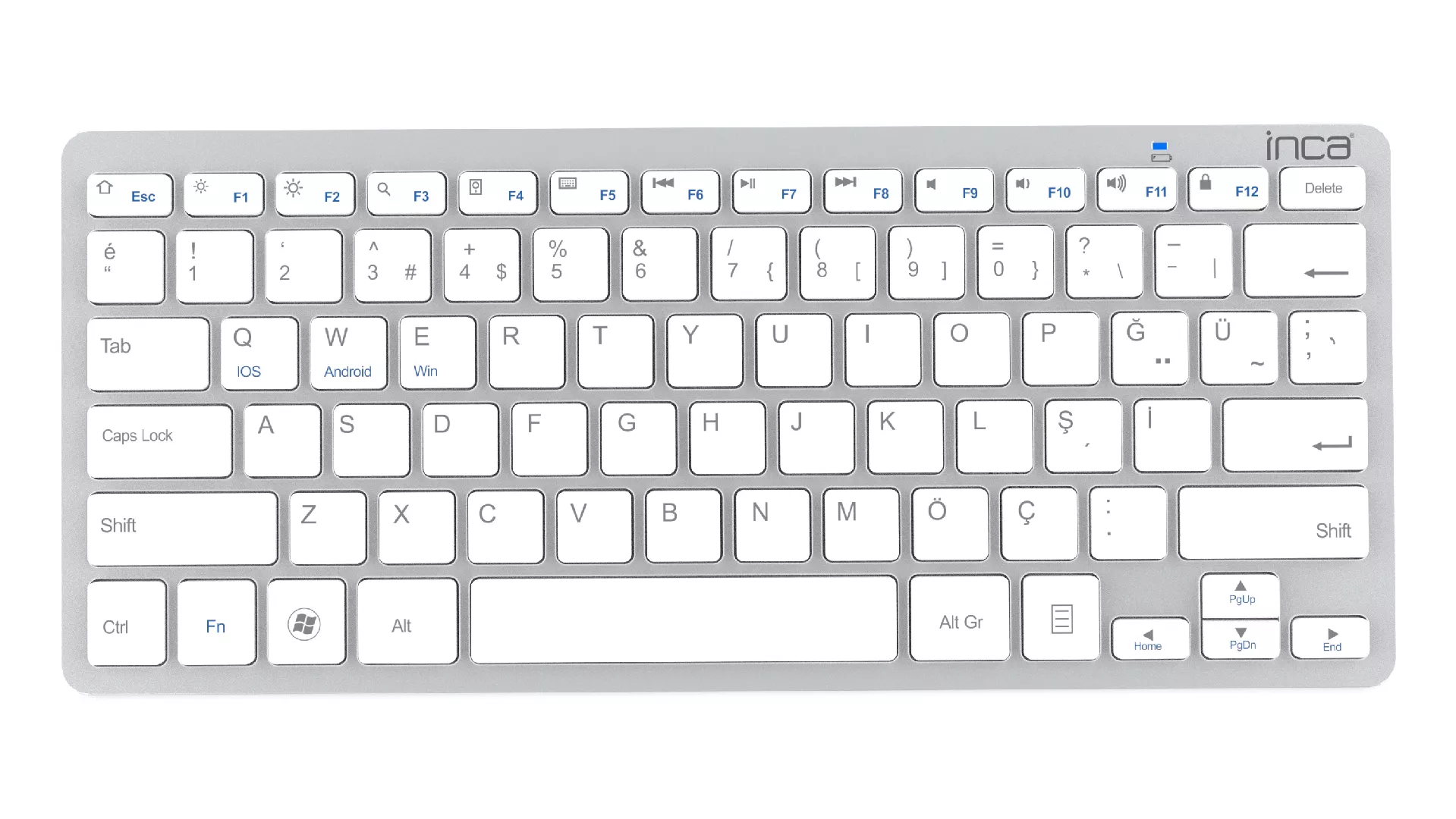 Inca IBK-569BT tastatūra Mājas Bluetooth sistēma Metālisks, Sudrabs