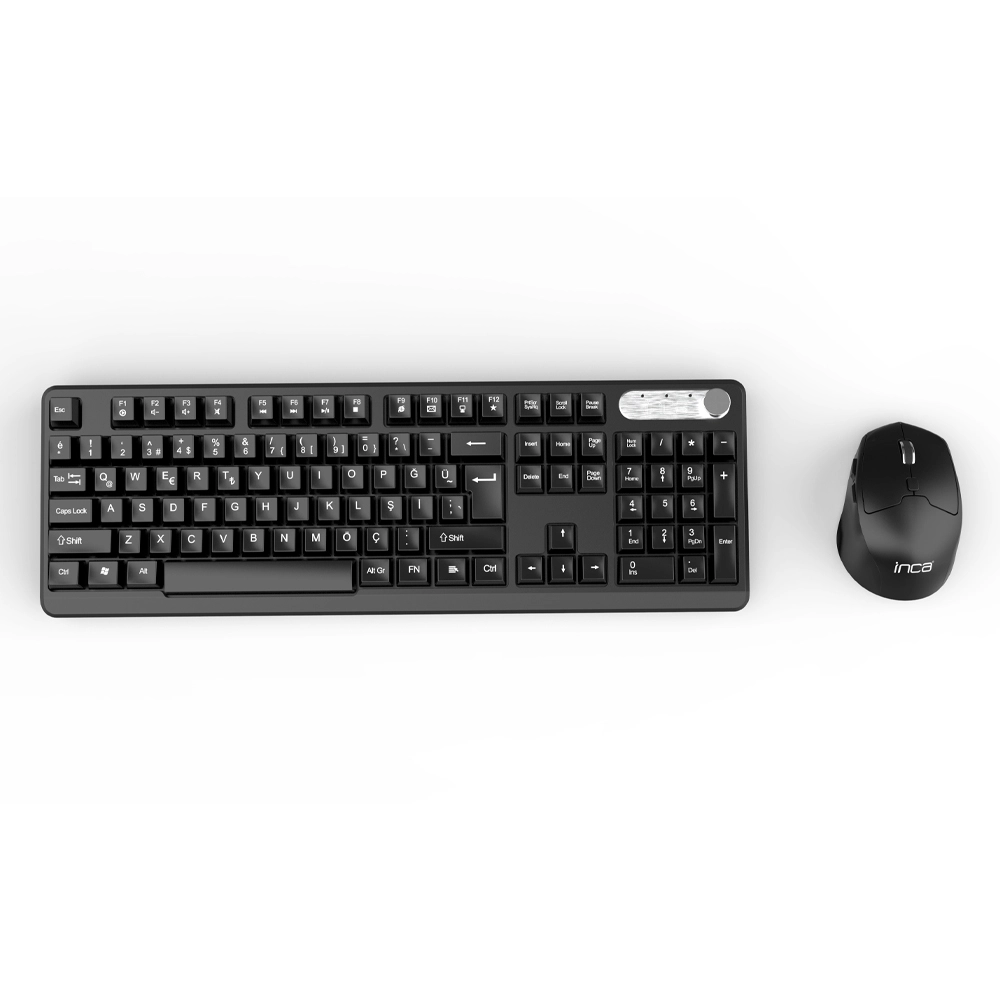 Inca IWS-549U tastatūra Pele iekļauta Birojs RF bezvadu + USB QWERTY Turku Melns