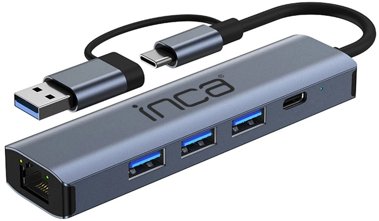 INCA 5-Port Hub IUTP-5T USB-C/A-3xUSB-A3.0/RJ45