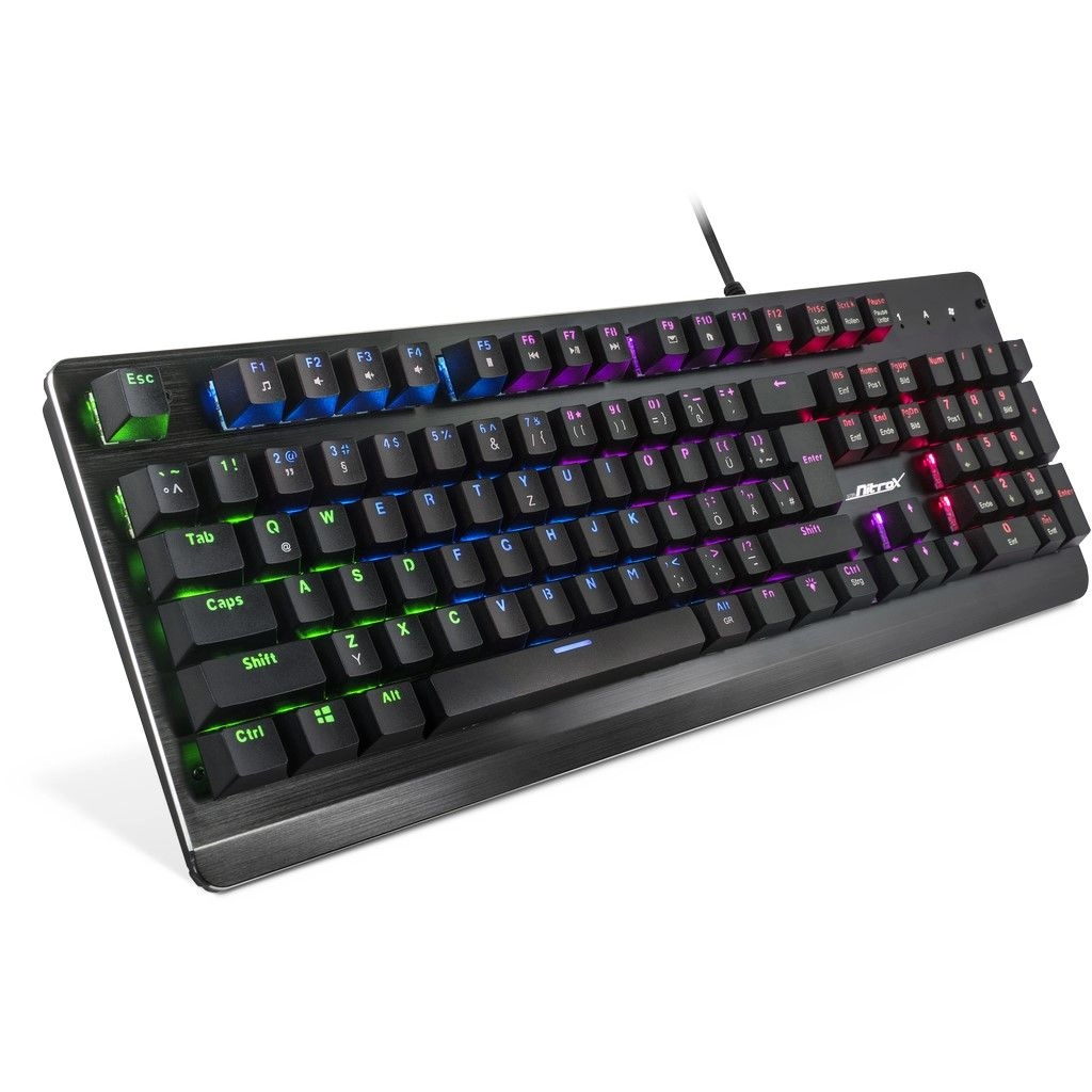 Inter-Tech NK-2000ME tastatūra Speļu USB QWERTZ Melns