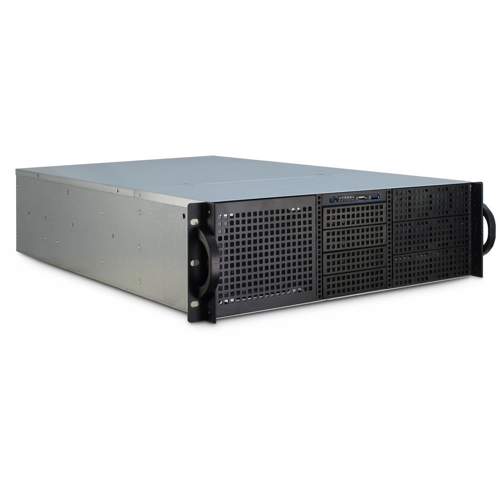 Inter-Tech 3U-30255 plaukts melns, nerūsējošais tērauds