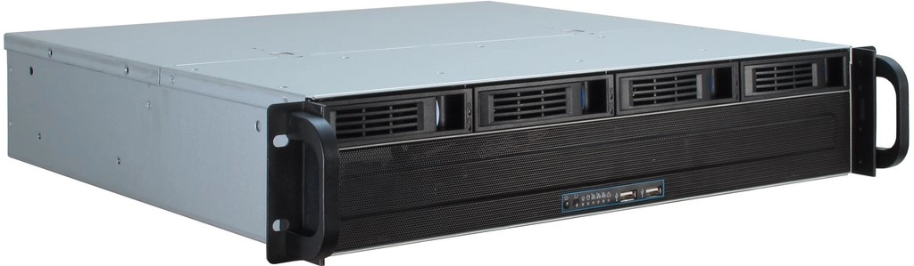 Inter-Tech IPC 2U-2404S Plaukts Melns, Sudrabs