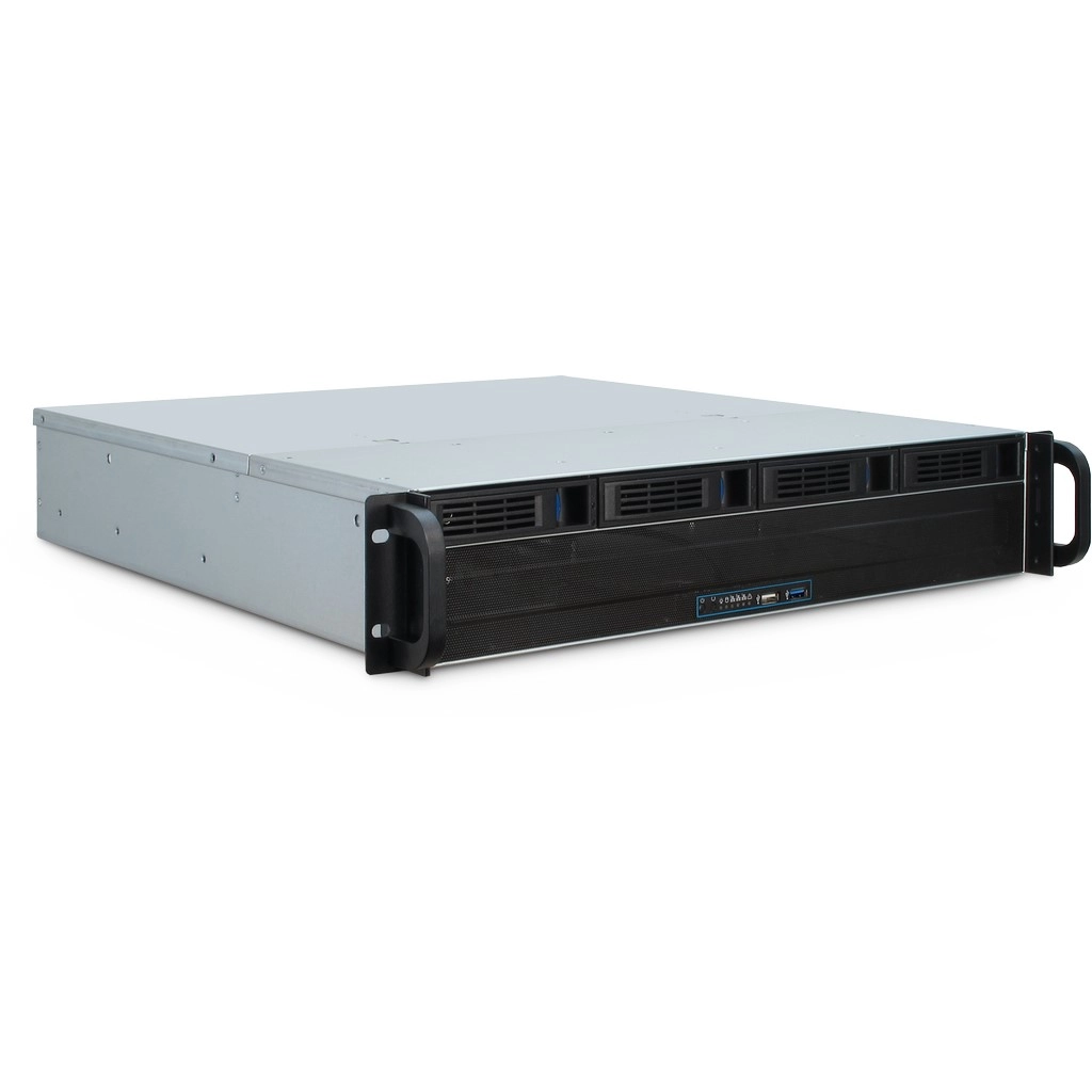 Inter-Tech 2U 2404L S-ATA plaukts melns, pelēks