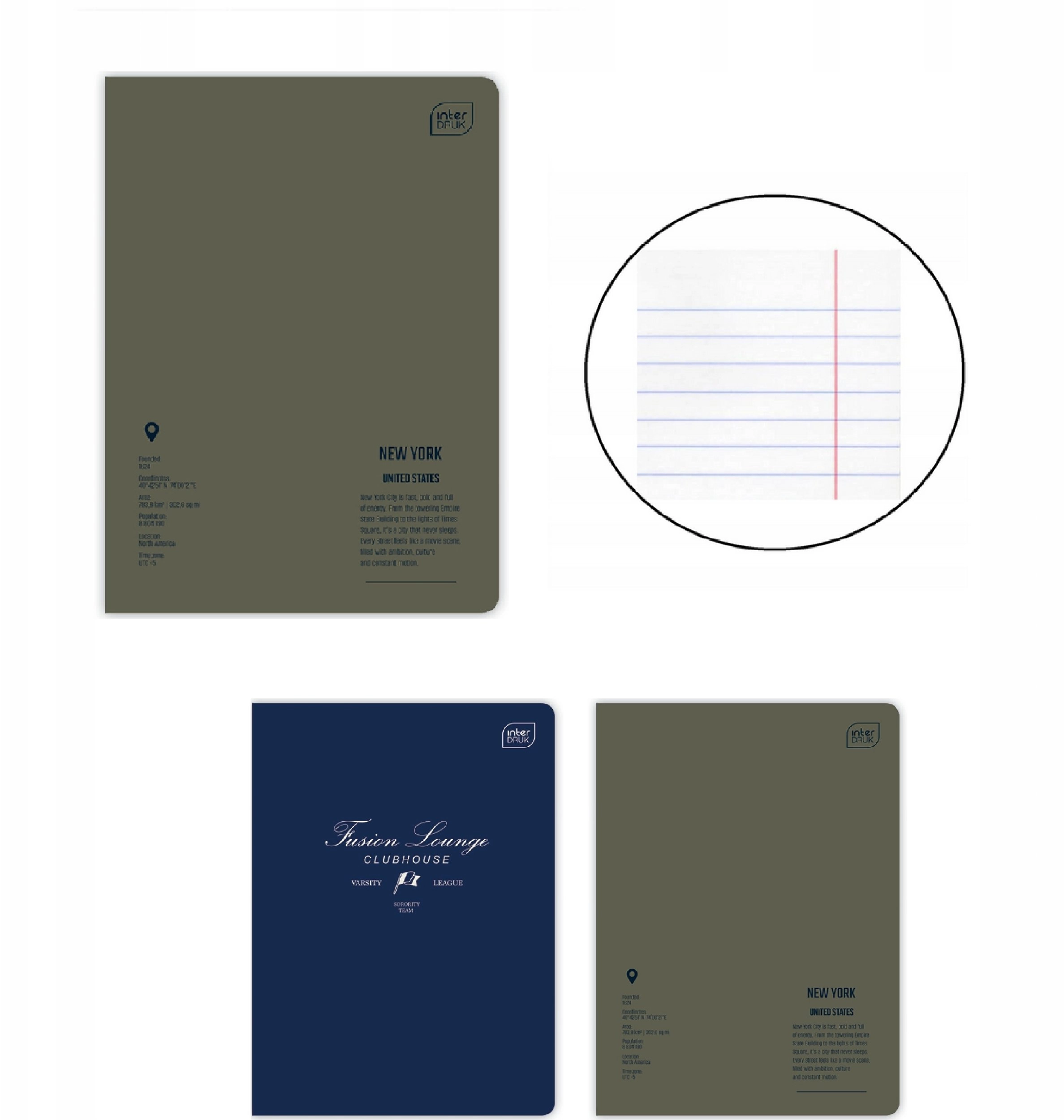 Interdruk Notebook A5  thick line  96