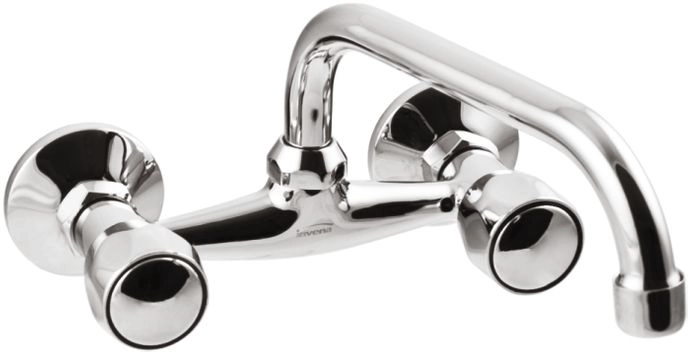 Invena Modena wall-mounted kitchen faucet  chrome