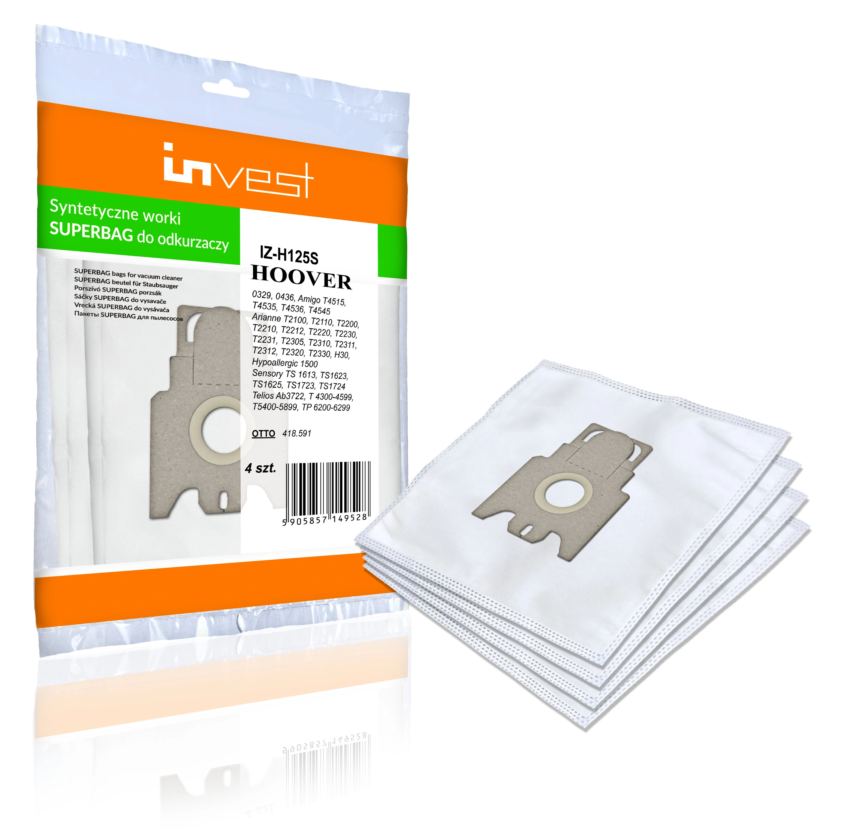 Invest IZ-H125S vacuum accessory/supply Dust bag