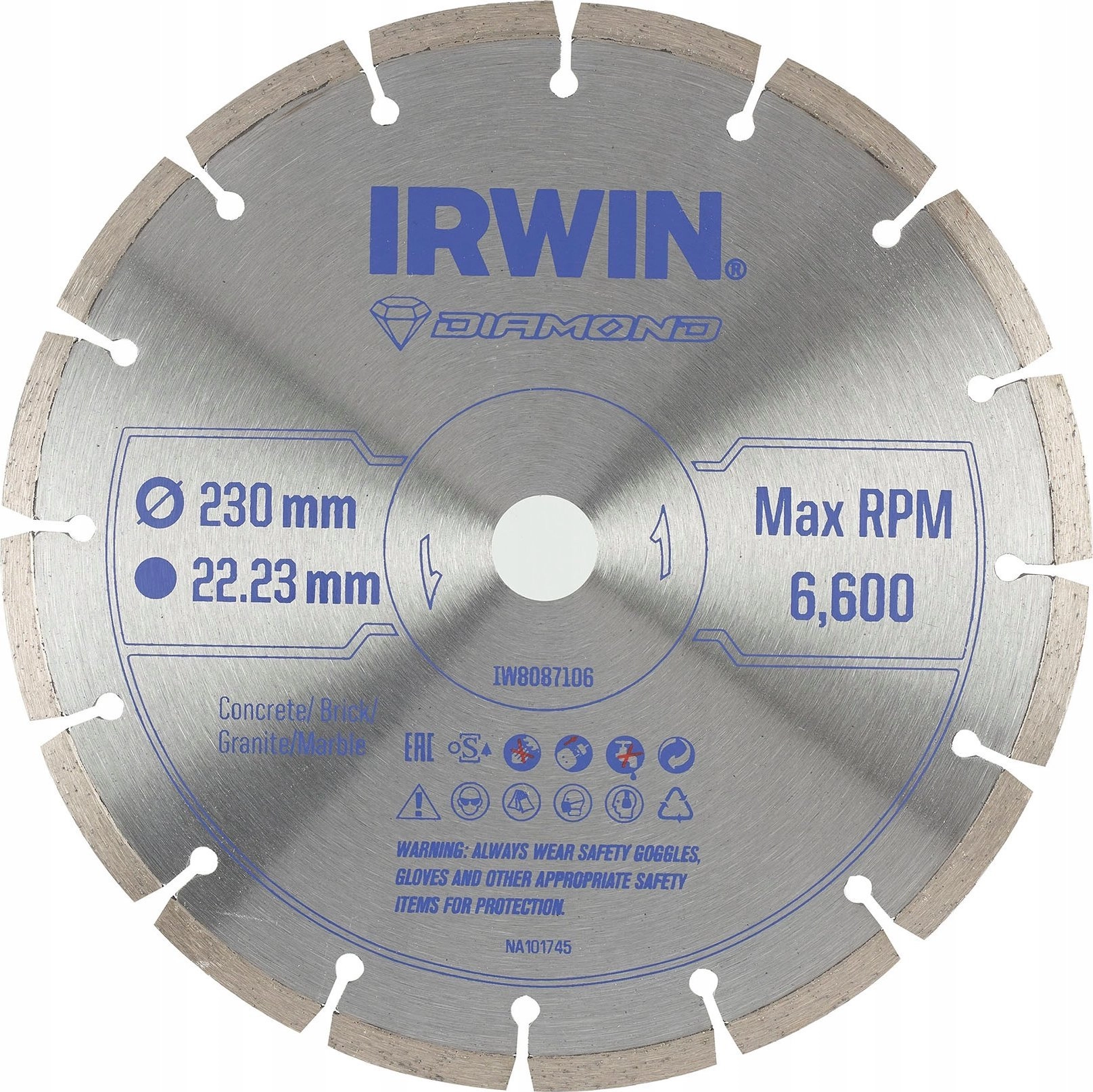 IRWIN DIAMOND BLADE 230mm x 22