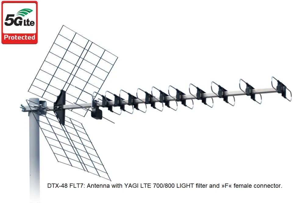 TV Antena ISKRA DTX-48 FLT7 Sidabrinis