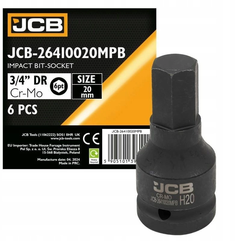 JCB Impact bit socket 3/4`` 20mm