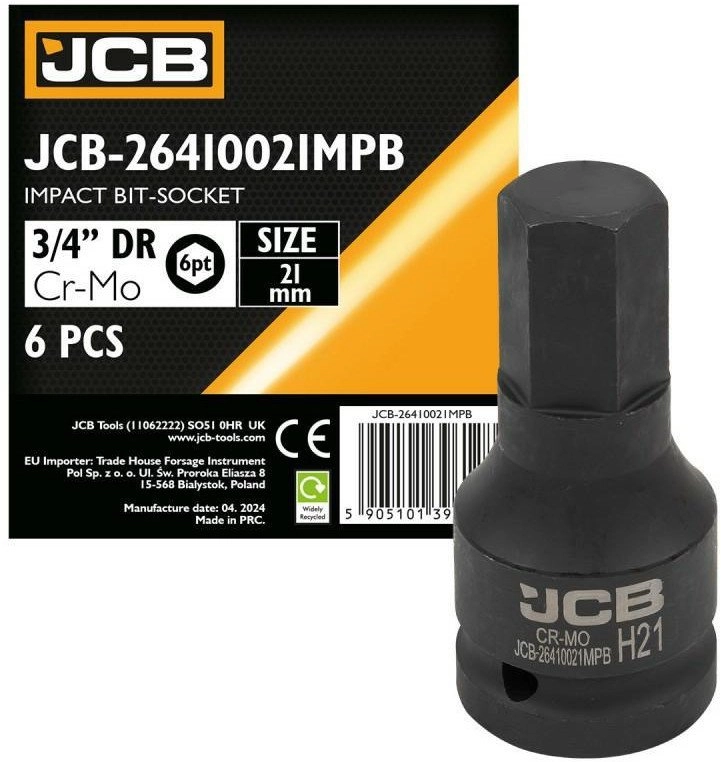 JCB Impact bit socket 3/4`` 21mm