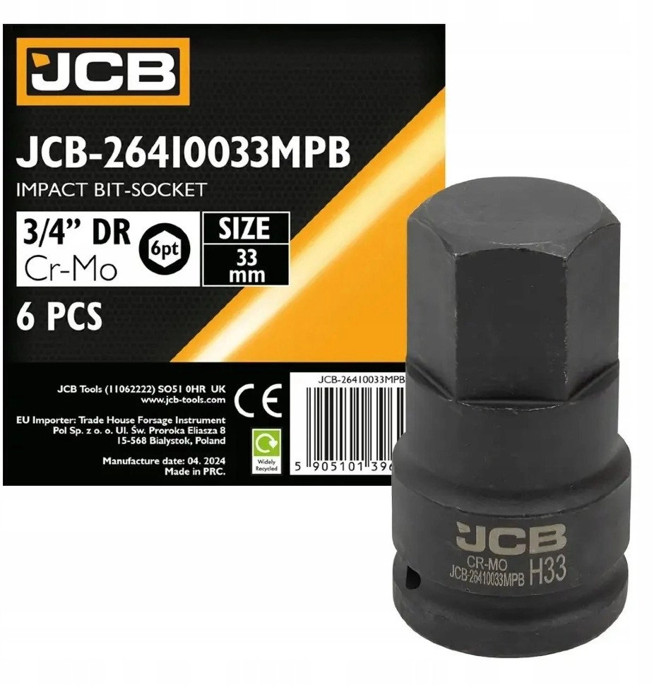 JCB Impact bit socket 33mm 3/4``