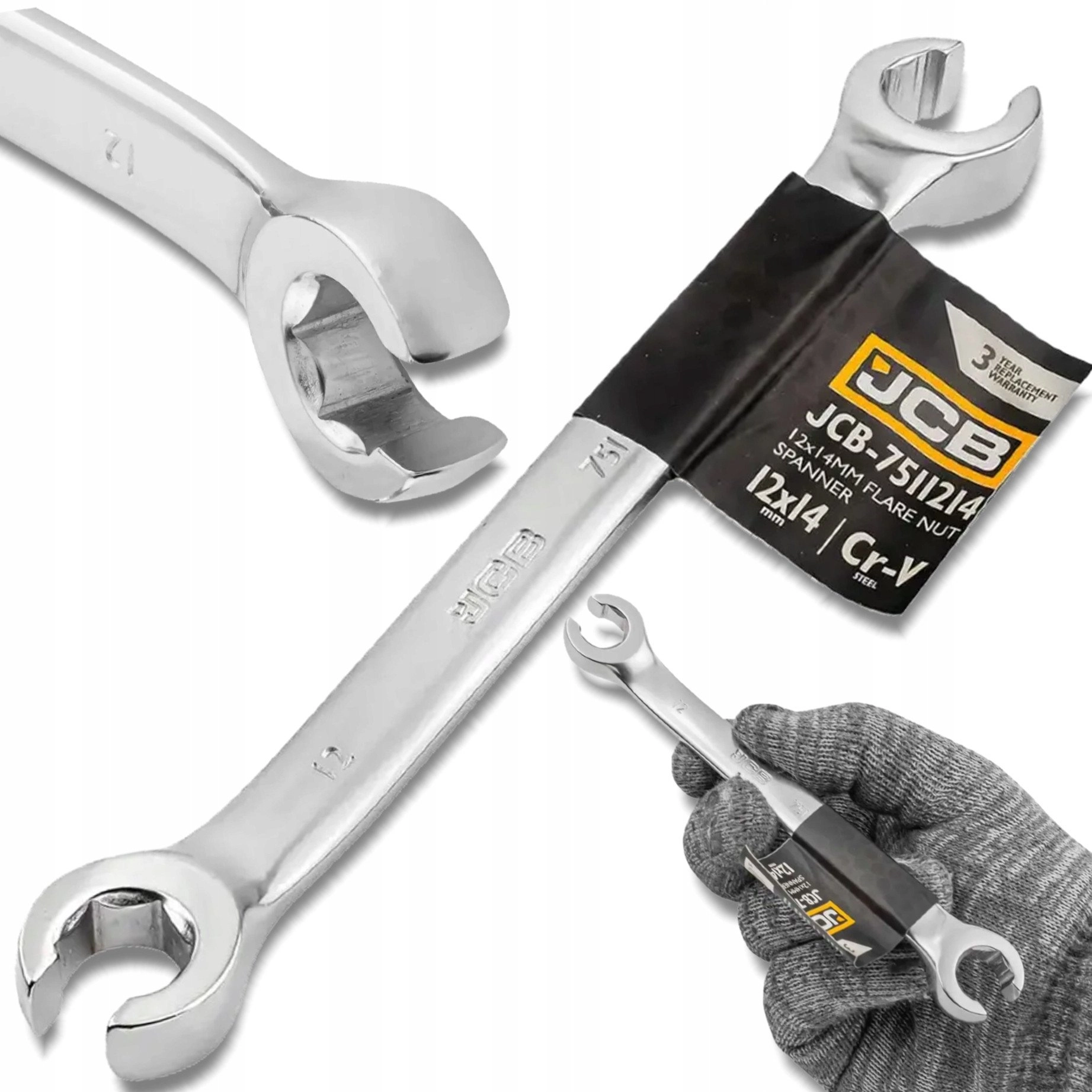 JCB Slotted box spanner 12mm x