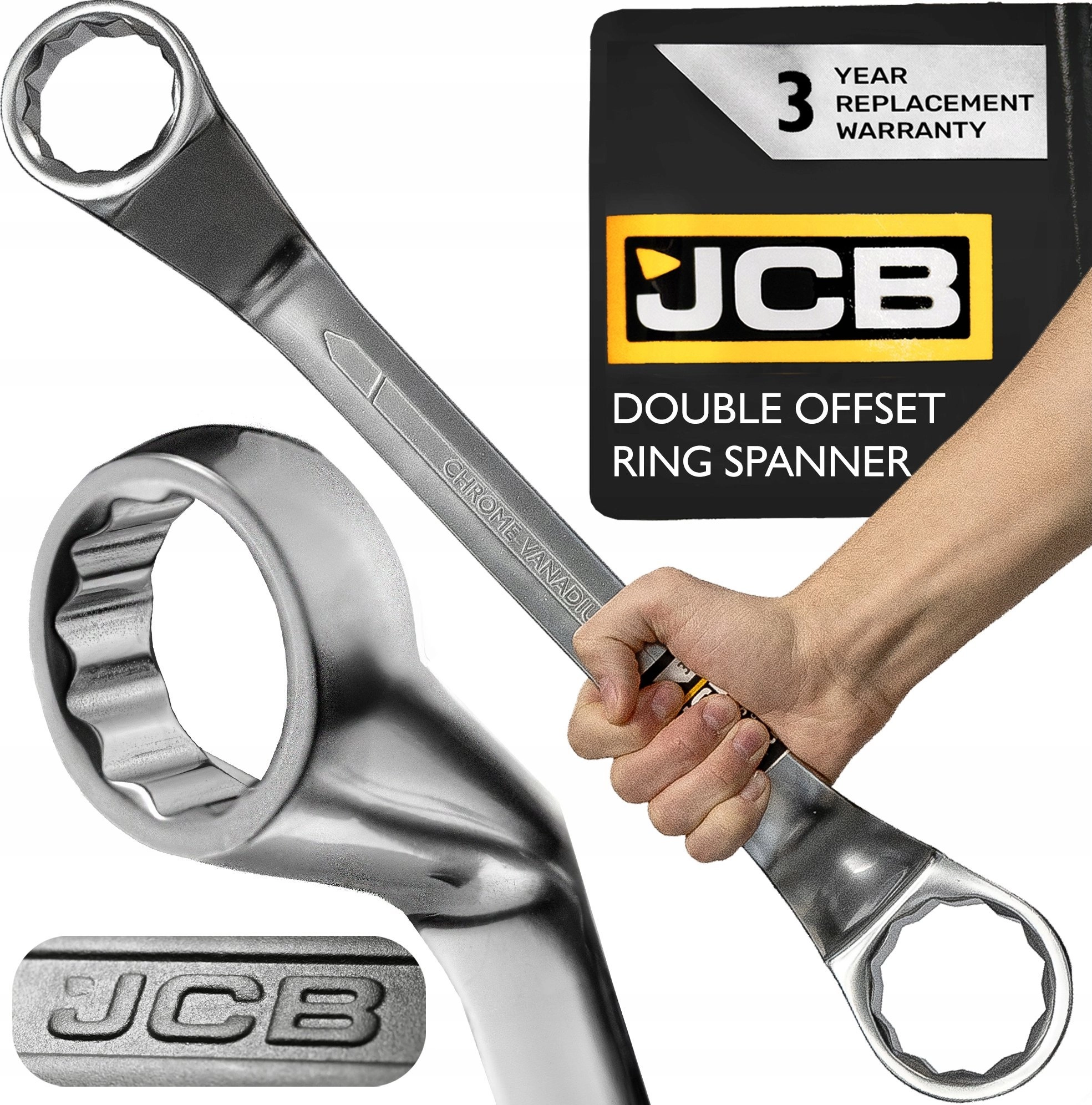 JCB 45-degree bent ring spanner 46-50mm