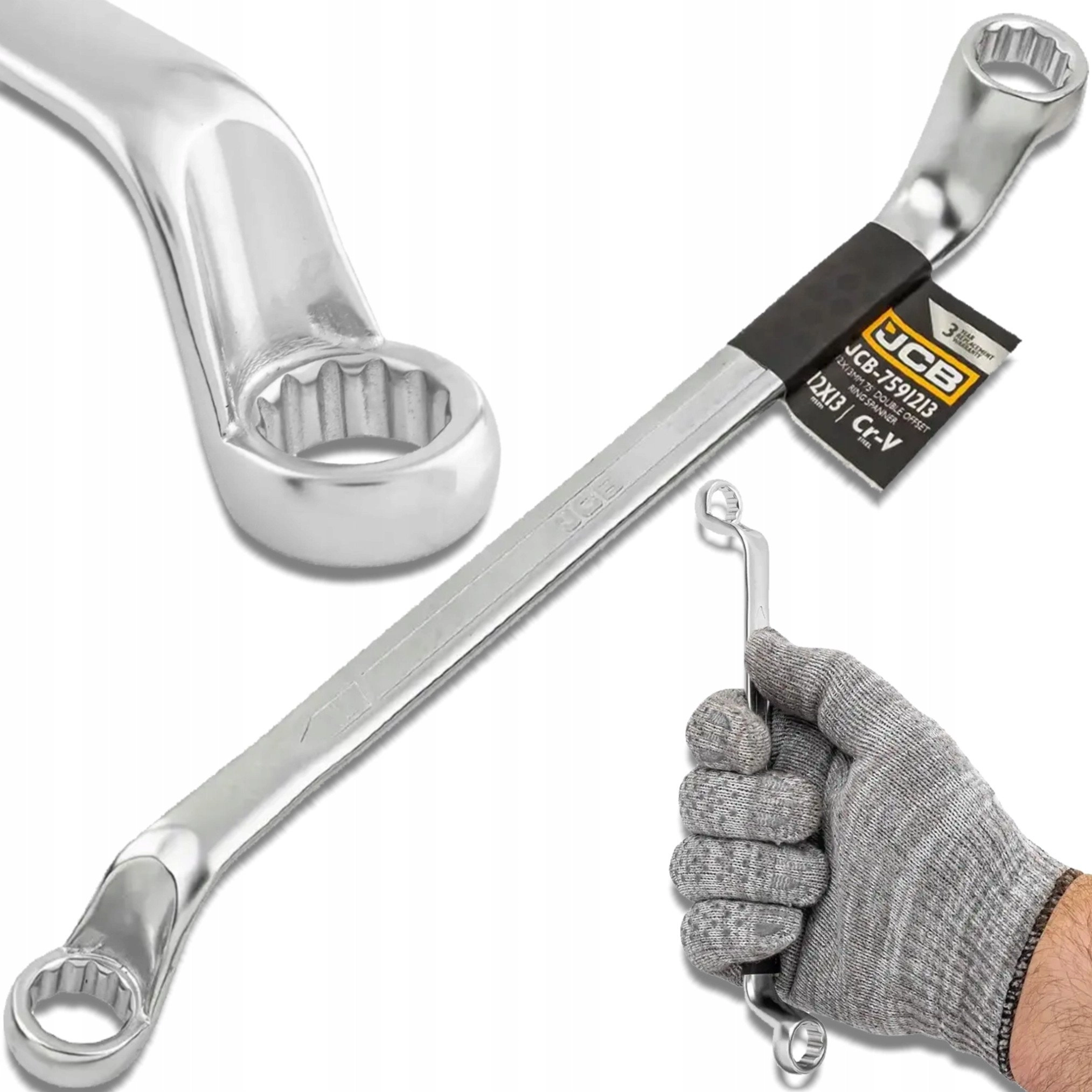 JCB 75 degree bent ring spanner
