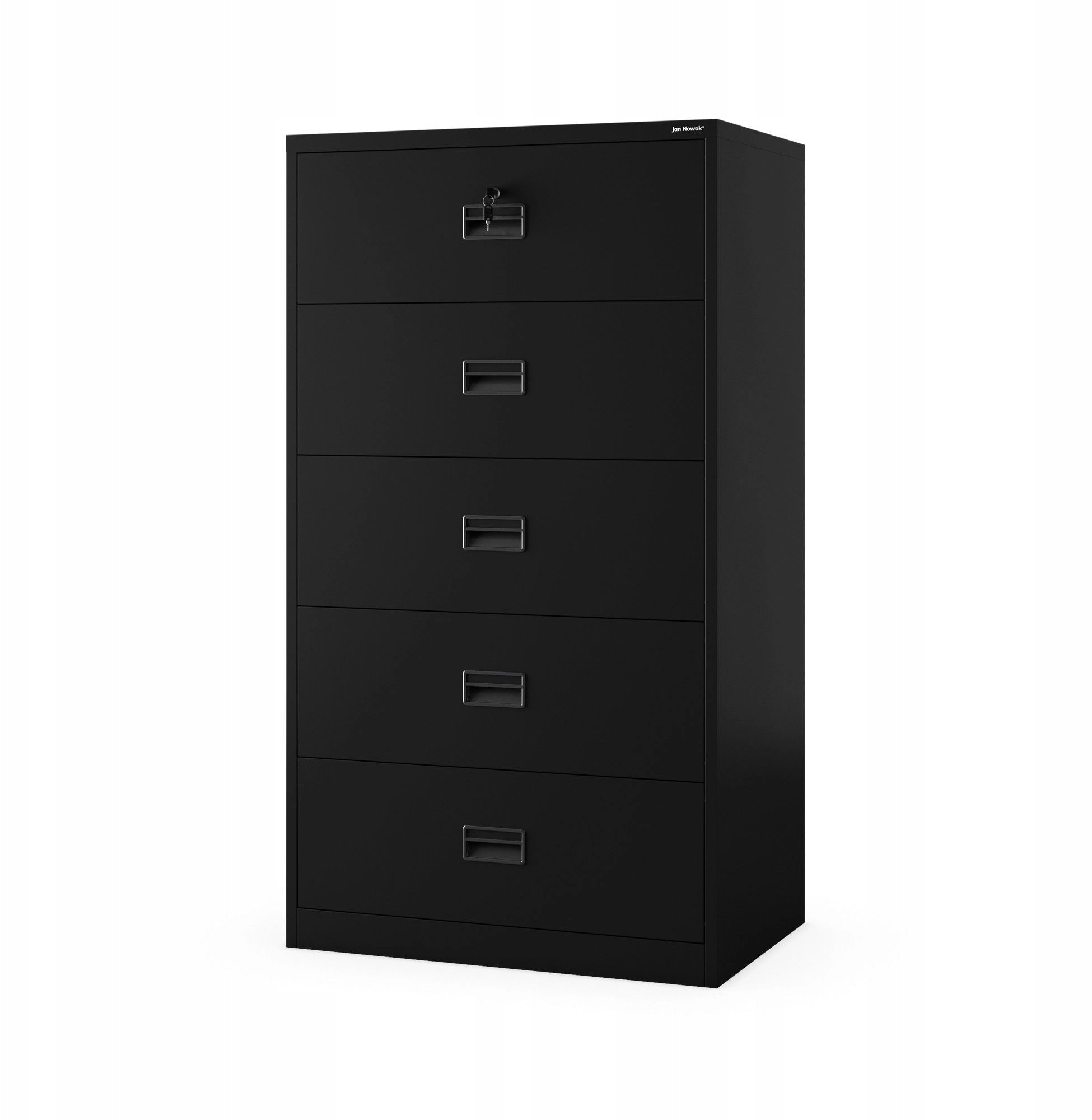 Jan Nowak Black metal filing cabinet:
