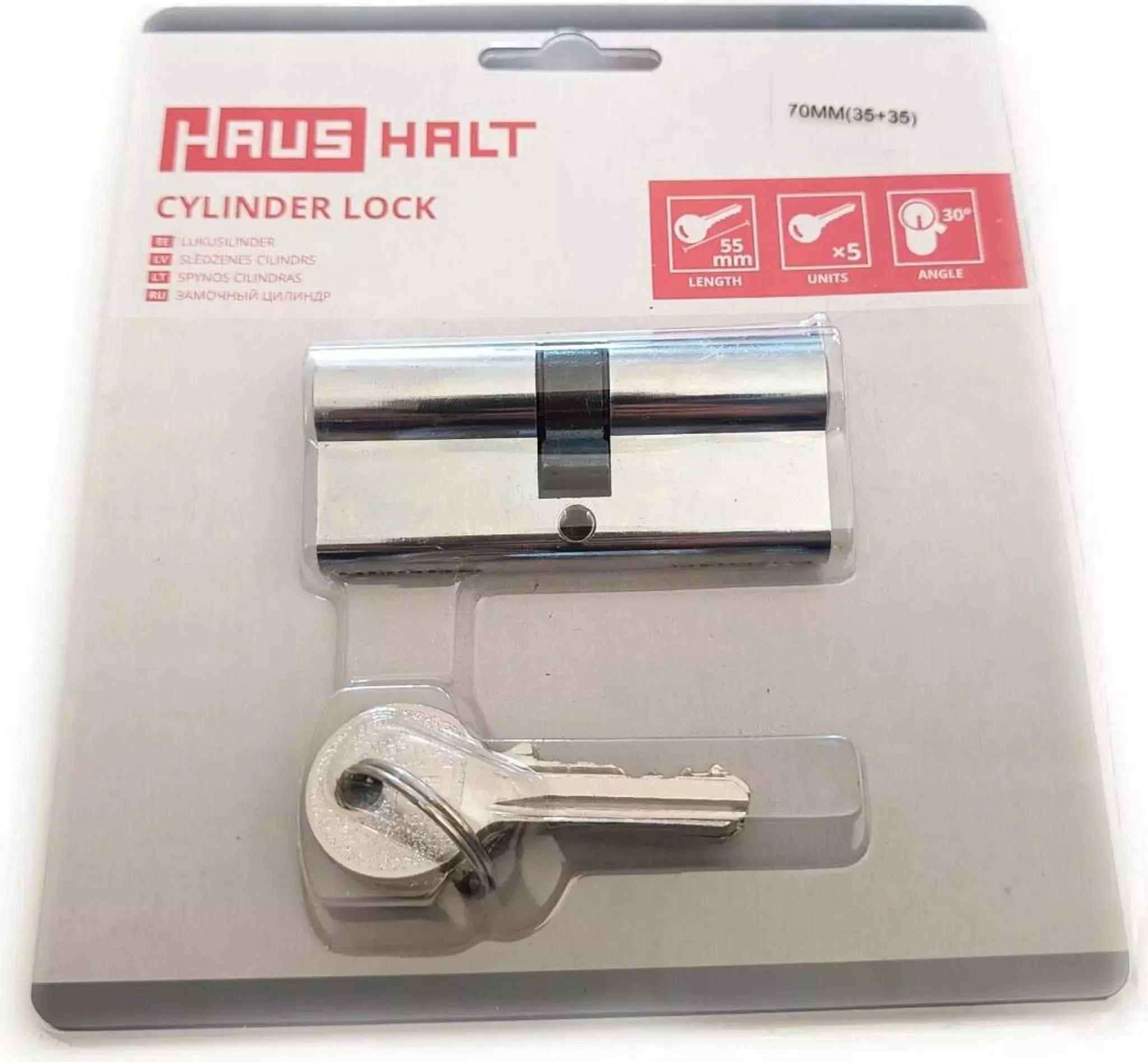 CYLINDER LOCK 70MM 35X35 CHROME 5