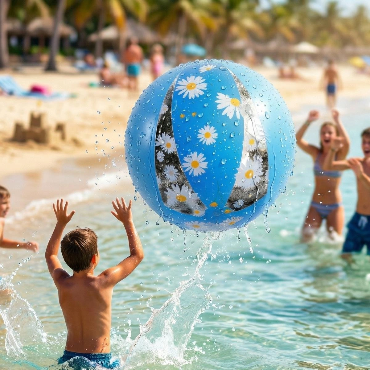 JiLong INFLATABLE BEACH BALL 50CM DAISY