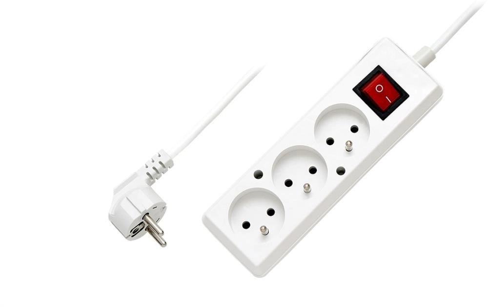 Extension cable with switch  3-socket w/u