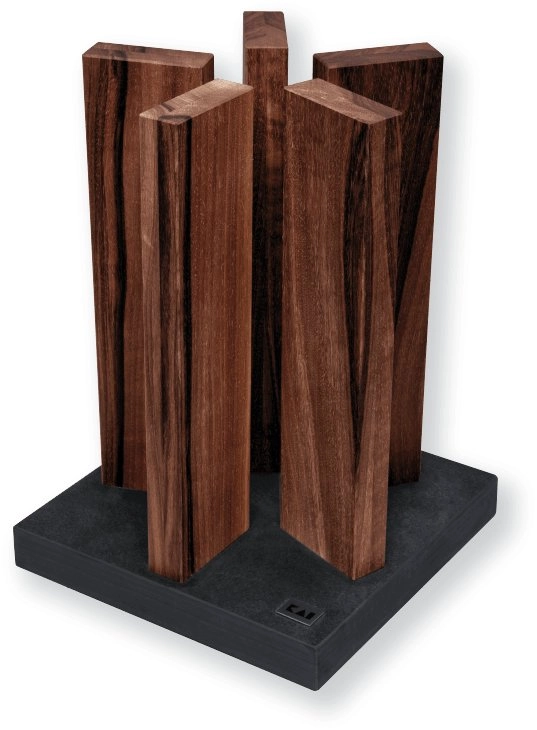 KAI magnetic knife block Stonehenge walnut