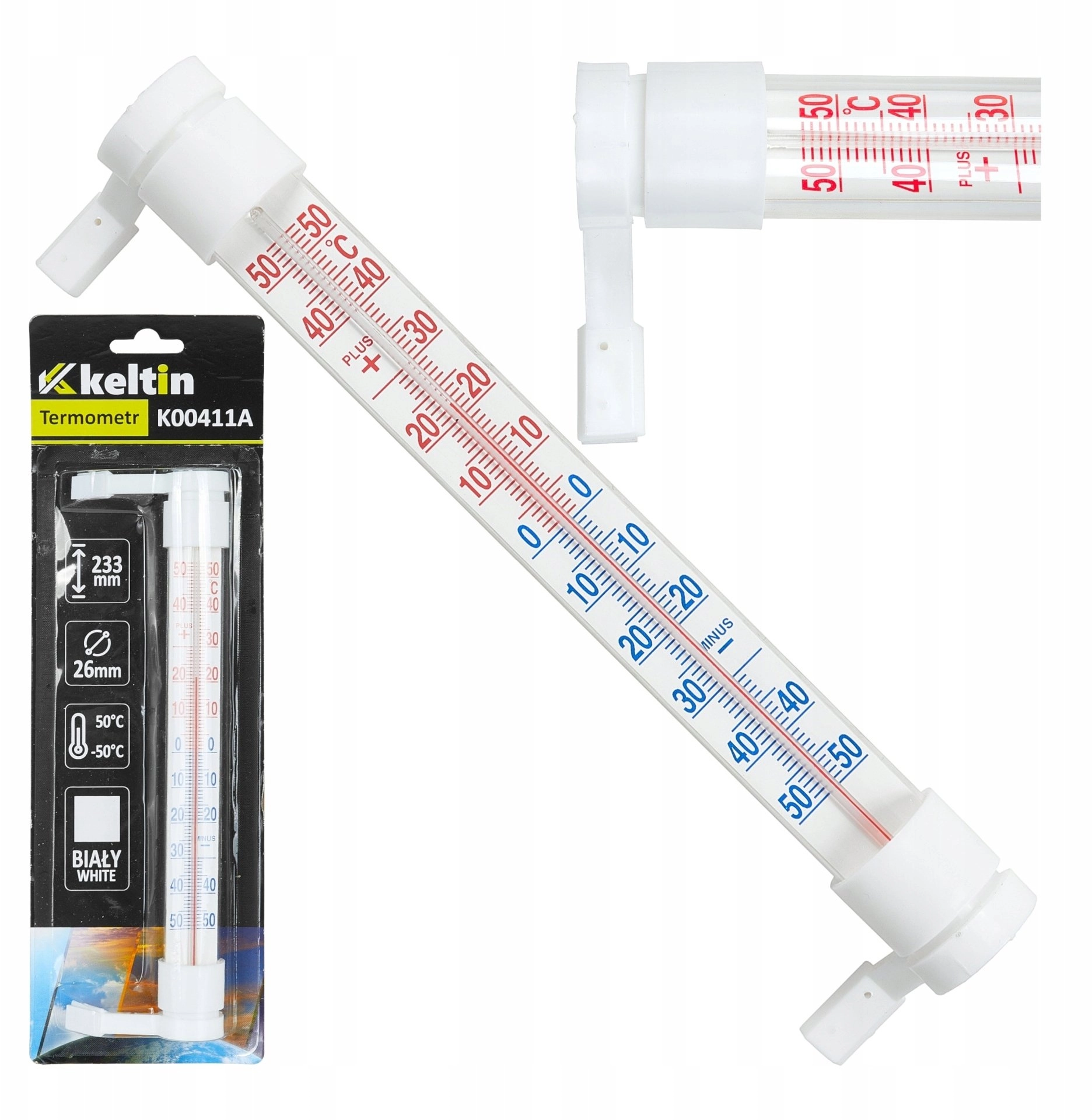 KELTIN Window thermometer 233x24mm white 5903418304607