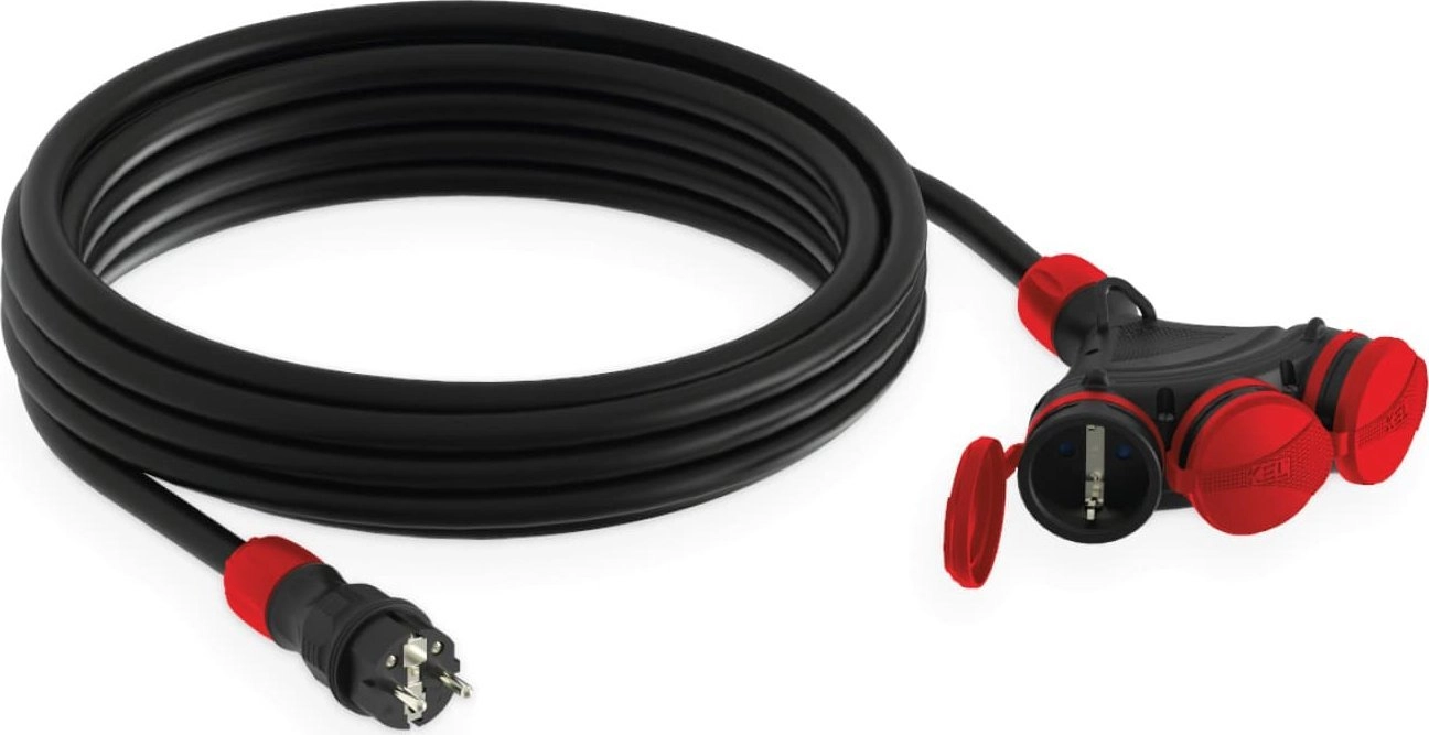 KEL Construction extension cable 3-sockets w/u