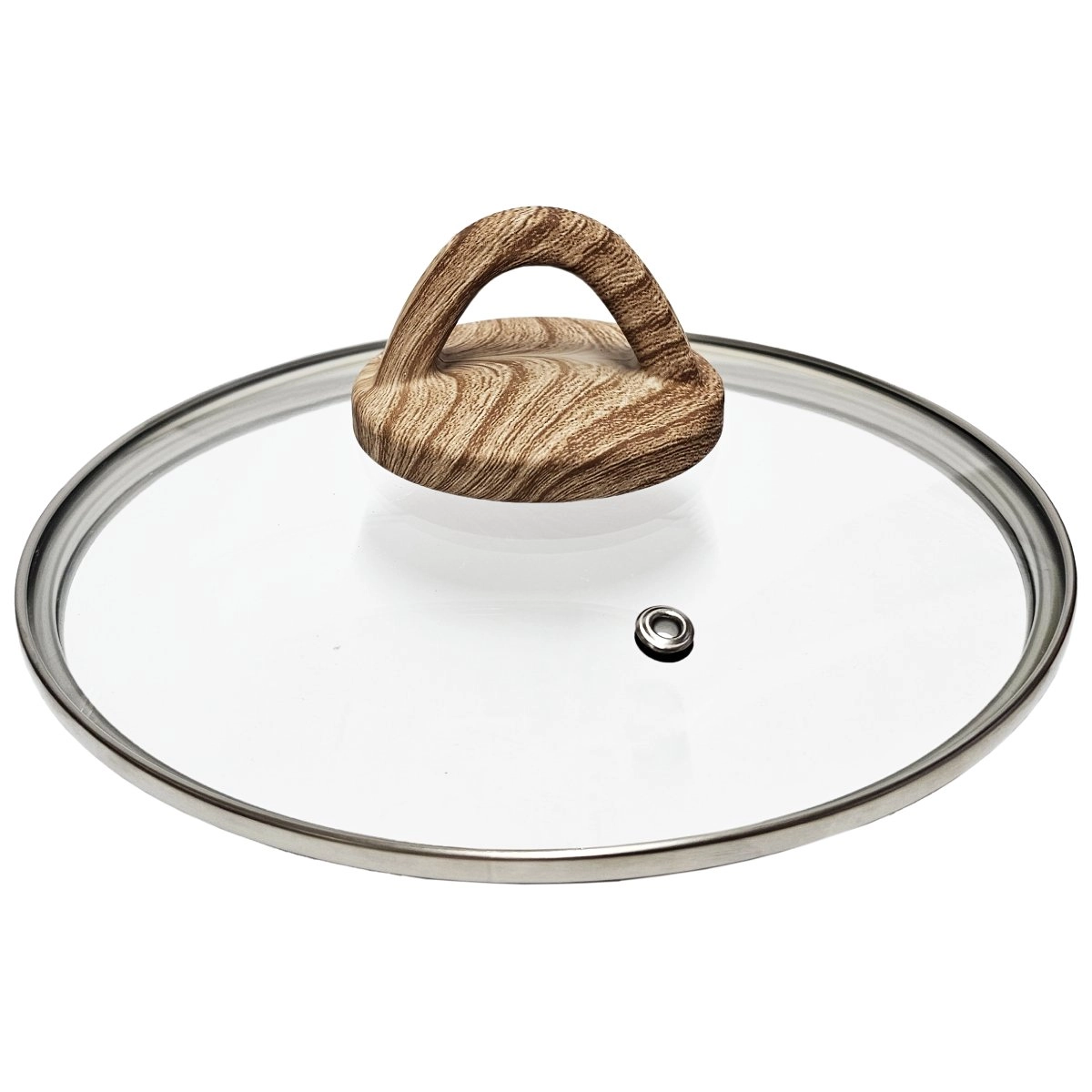 Vāks stikla Amber 20cm  ar koka