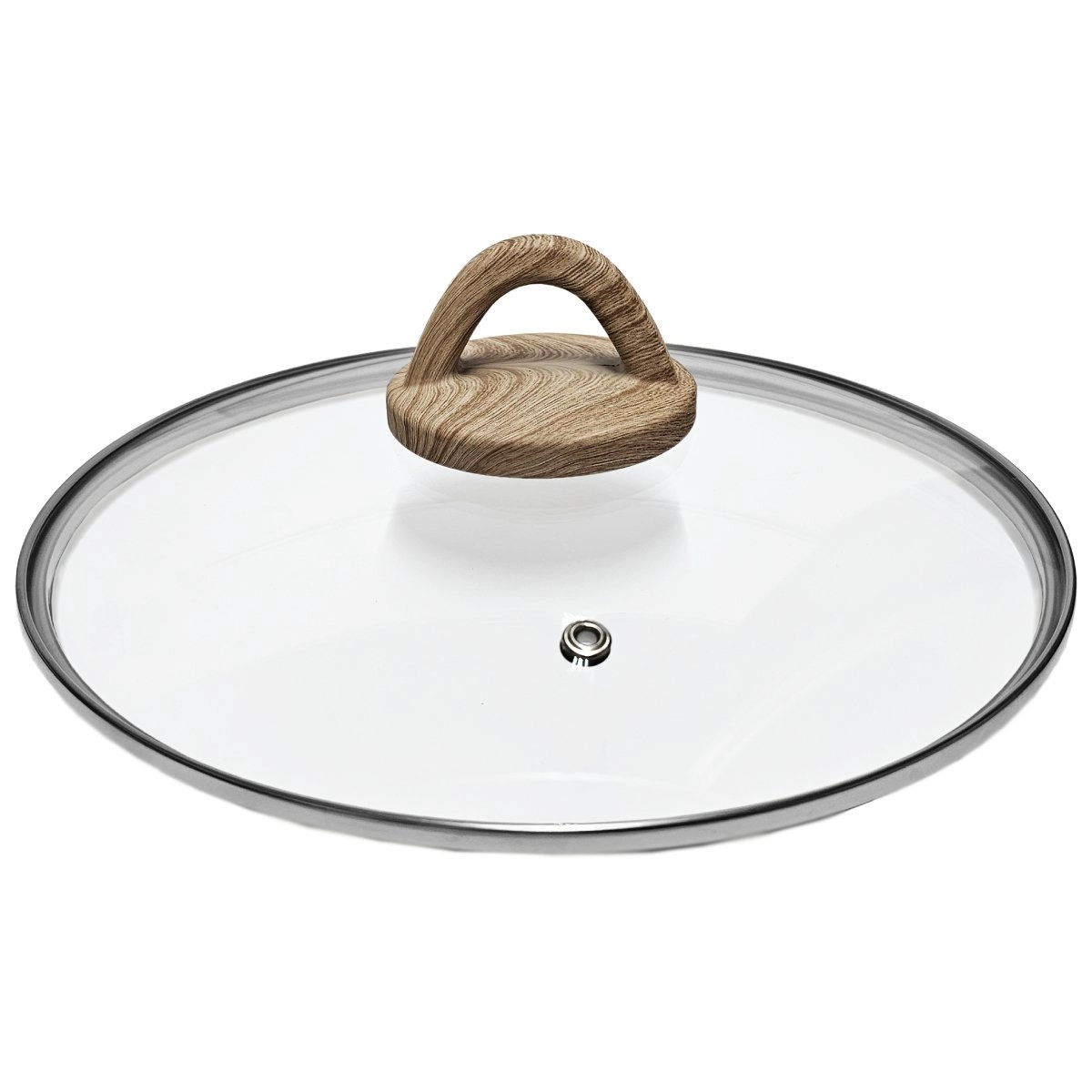 Vāks stikla Amber 24cm  ar koka