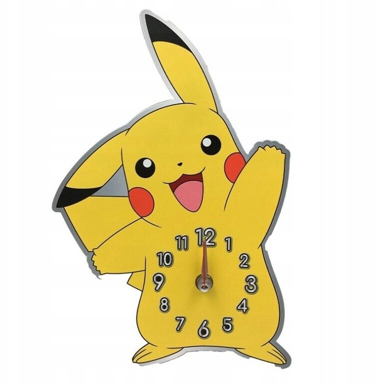 3d wall clock pikachu pokemon metal