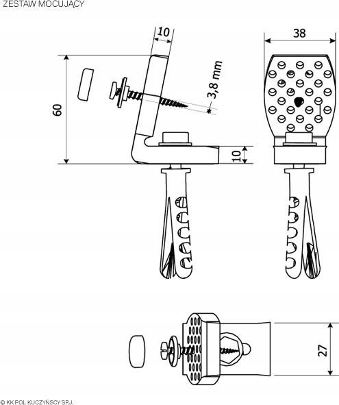 KK-Pol Mounting for Ceramics Akc/335/0/TSyphones frames