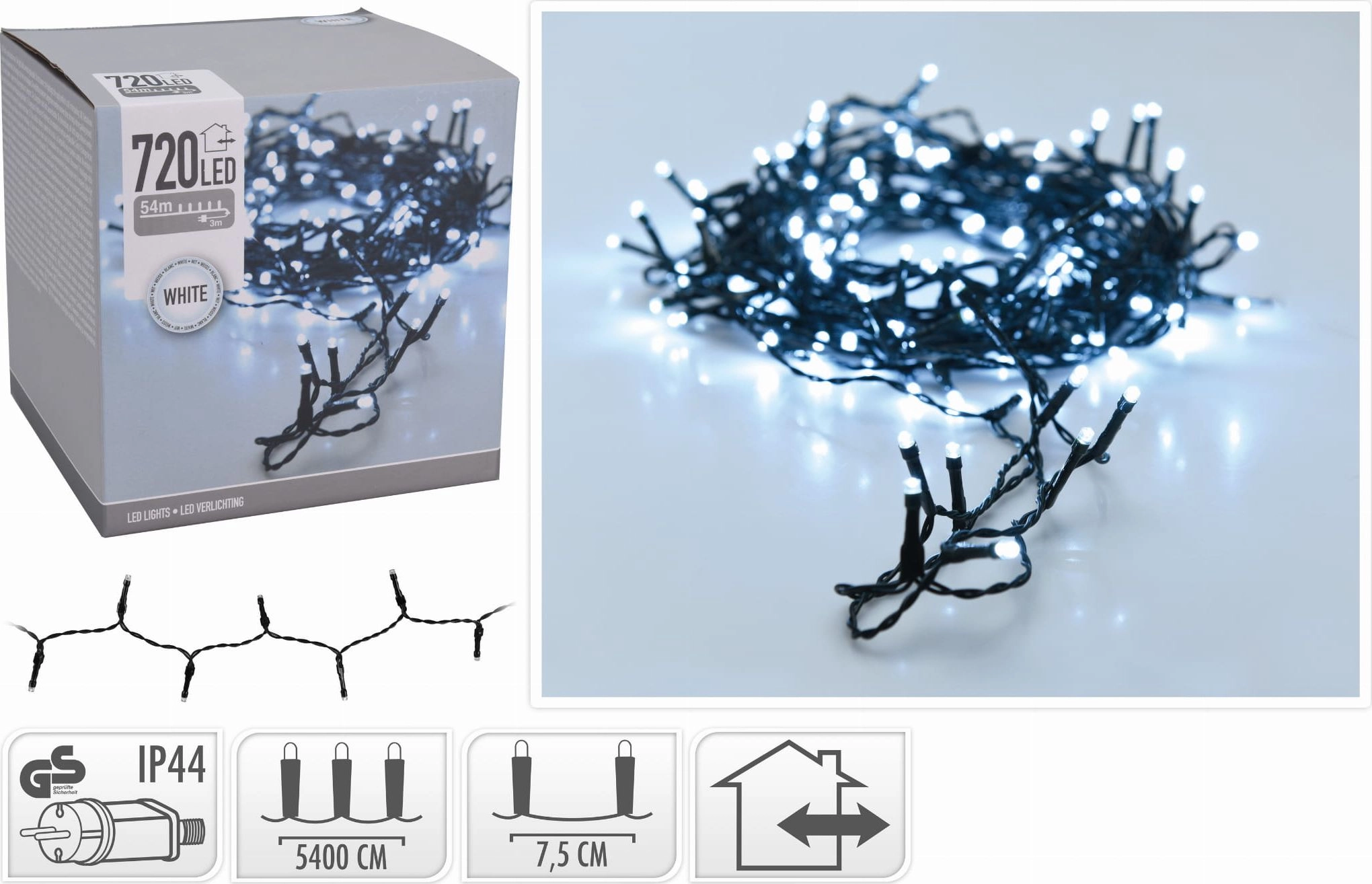 Lampki choinkowe KMTP 720 LED białe