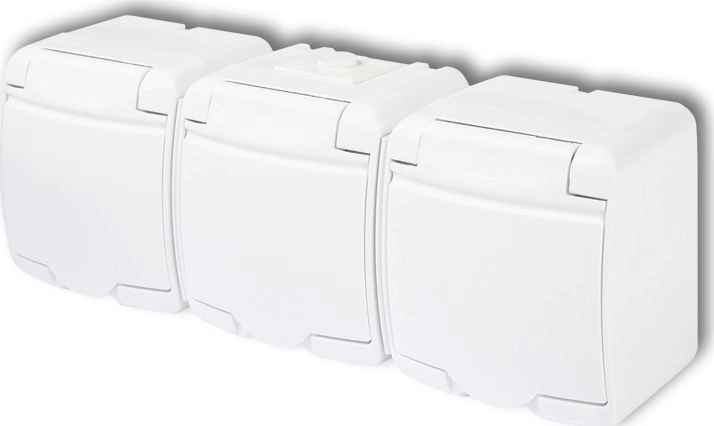 KOS Junior Triple socket with/out (white