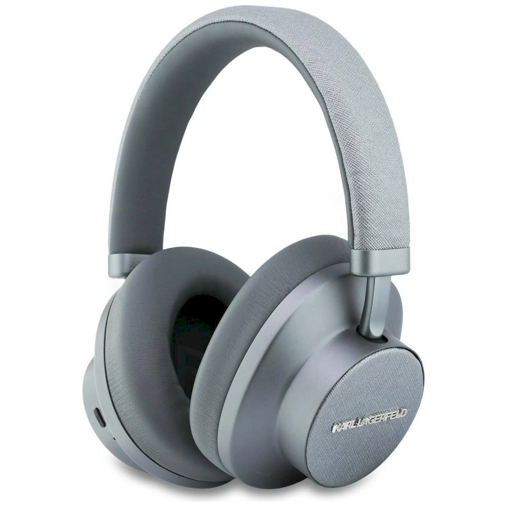 Karl Lagerfeld austiņas Karl Lagerfeld Saffiano iegarenas Bluetooth ANC uz auss austiņas pelēkas