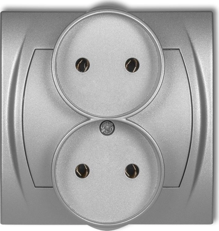 Karlik Logo ungrounded socket  silver (7LGPR-2)