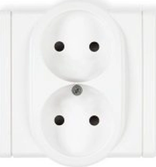 FLEXI double socket b/u white FGP-2
