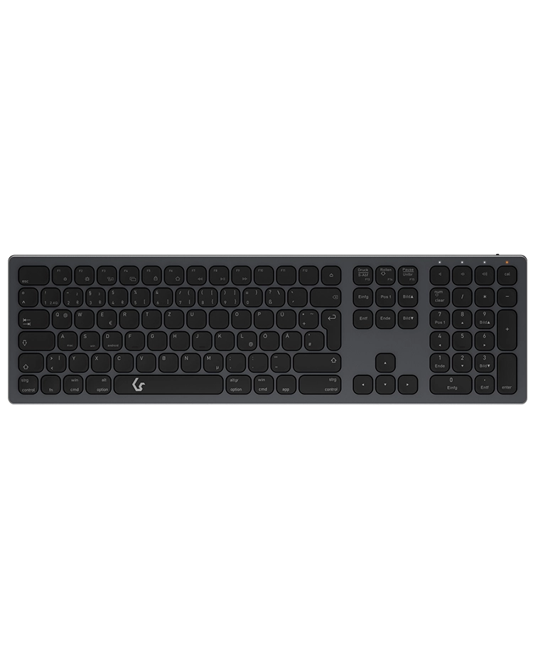 KeySonic KSK-8023BTRF tastatūra Universāls Bluetooth sistēma QWERTZ Vācu Antracīts, Melns