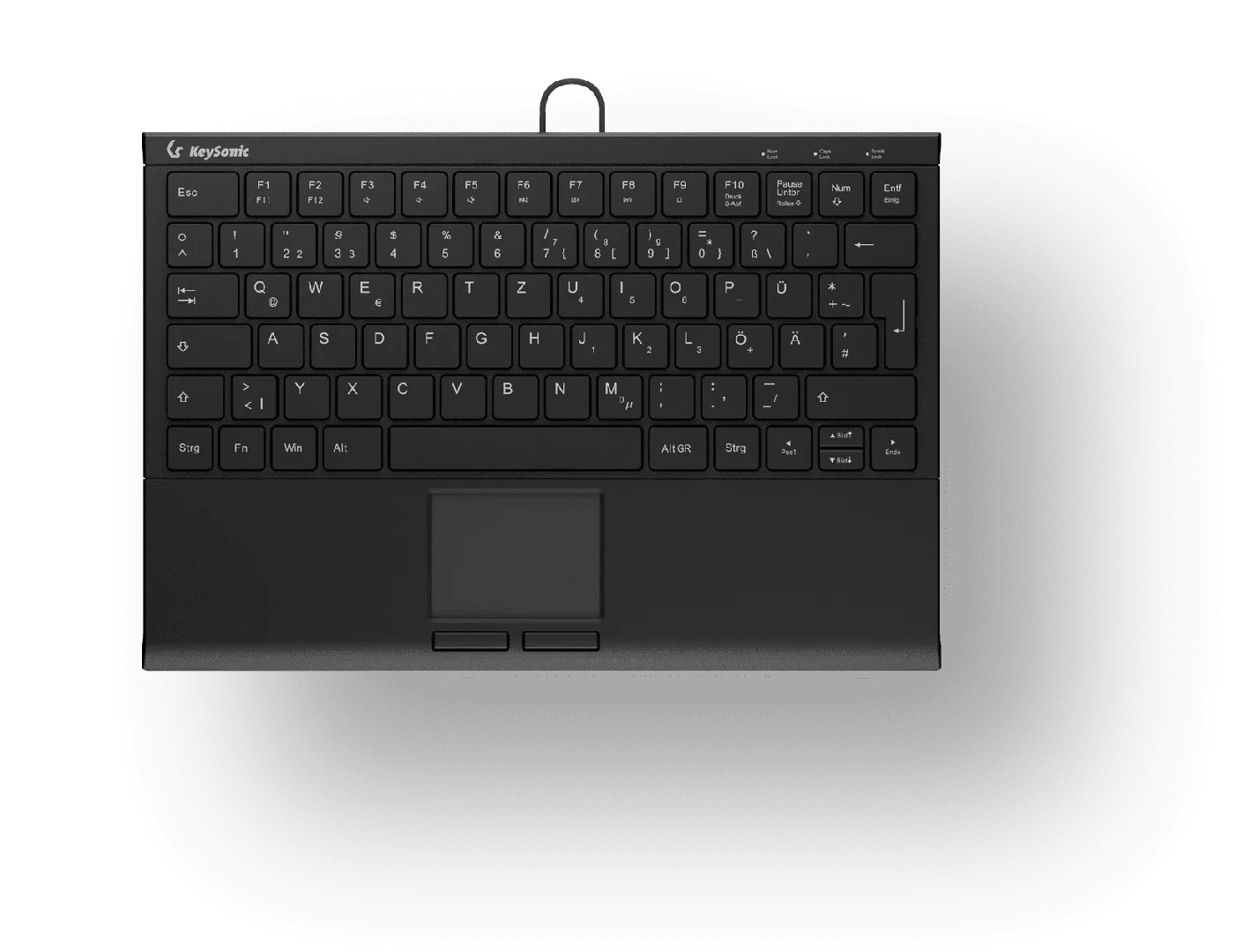 KeySonic KSK-5211ELU (DE) tastatūra Mājas USB QWERTZ Vācu Melns